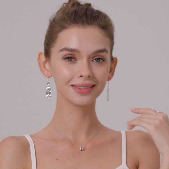 925 Sterling Silver Tapered Drop Earrings Minimalist Artisanal Israeli Design - Picture 8 of 8